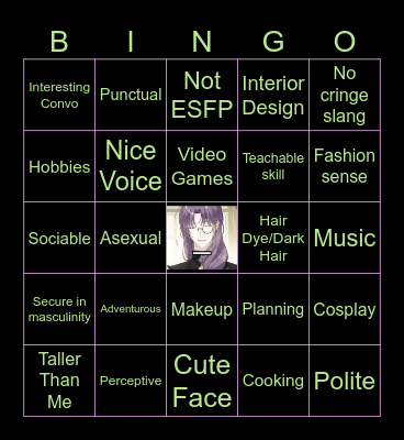 Bishounen Bingo Card