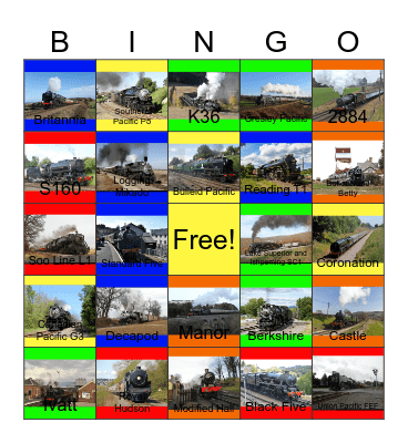 The Union Pacific 844 and other Steam Engines that I would like to take a nice photograph while Laurie passed away one day Bingo Card
