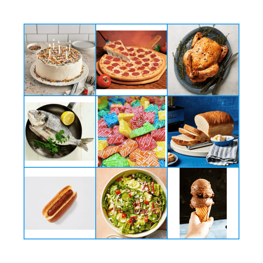 FOODS Bingo Card