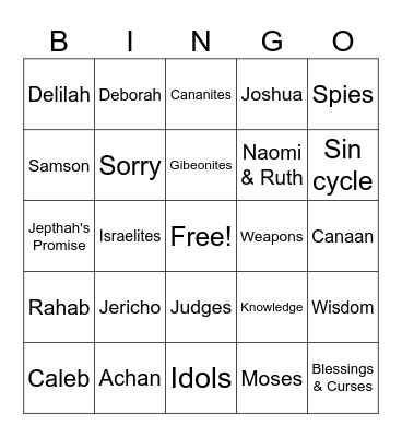 God Helping his People Bingo Card