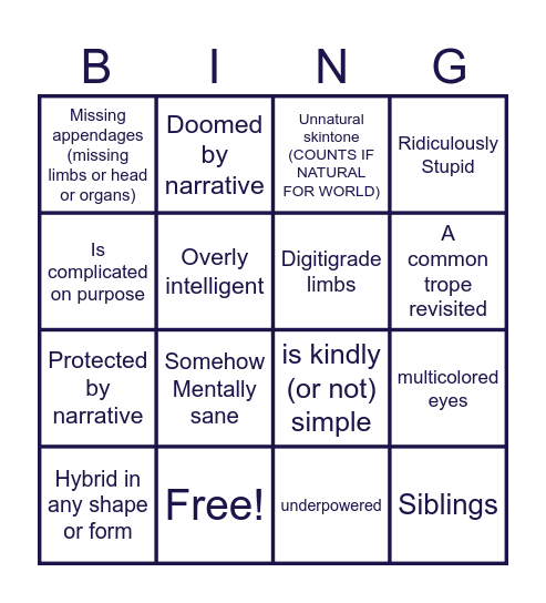 OC BINGO (may be bad, I'm sorry) Bingo Card