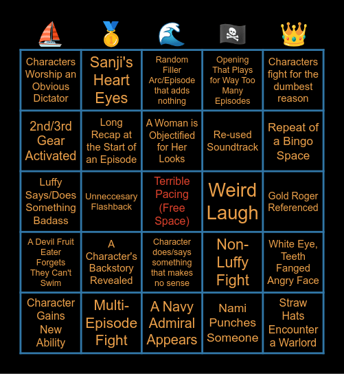 One Piece Bingo Card