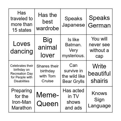 Find the Senior Bingo Card