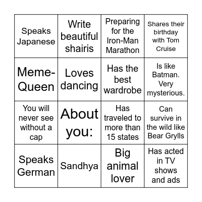 Find the Senior Bingo Card