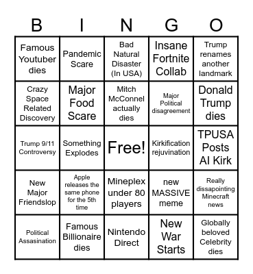 September Bingo Card