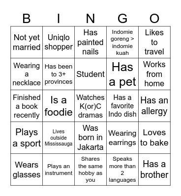BINGO Card