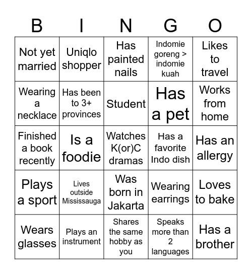 BINGO Card