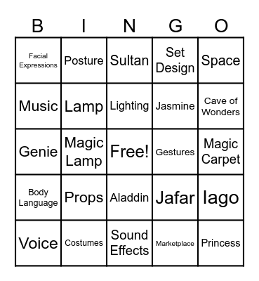 Elements of Drama Bingo Card