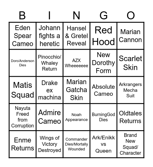 Nikke 4th Anni - Bingo Card Bingo Card
