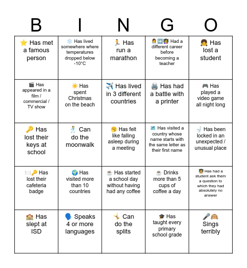 BINGO Card
