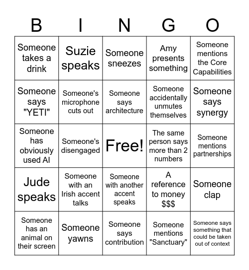 One YOTS Bingo Card