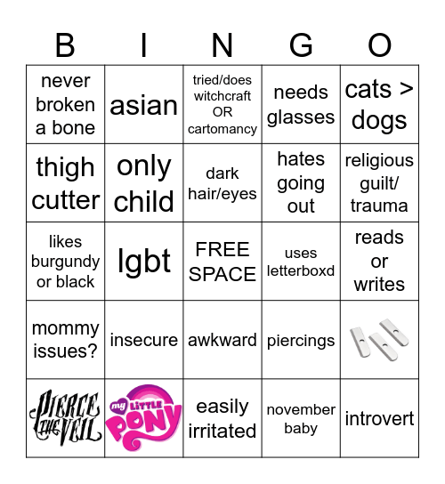 LEXIE BINGO !!!! Bingo Card