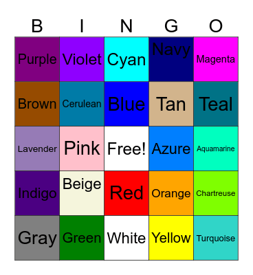 Color Bingo I Bingo Card