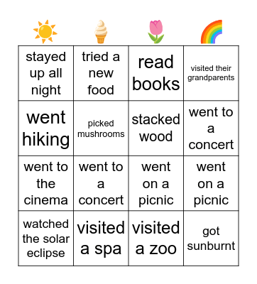 Classmate summer bingo - find someone who... Bingo Card