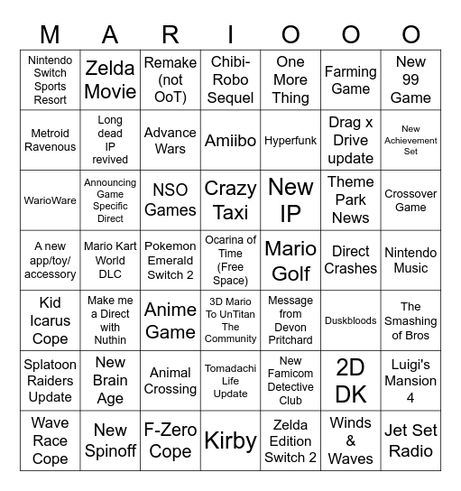 Direct Today! Bingo Card