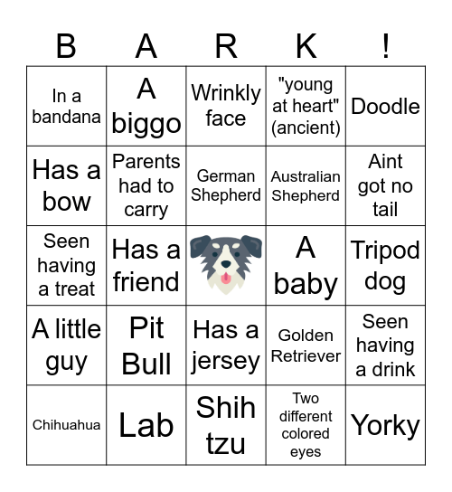 MudHens Dog Days Bingo Card
