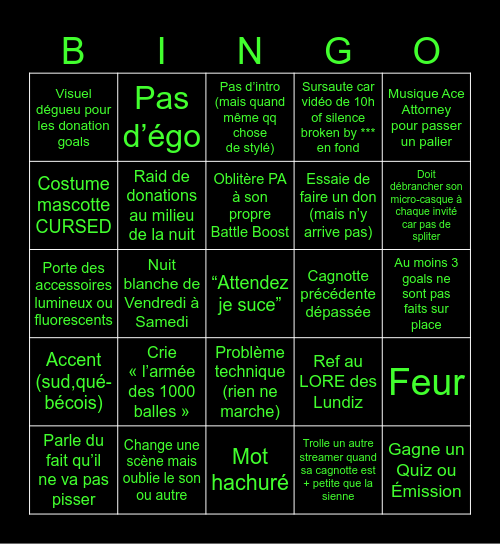 Z-Event 2026 - AD Bingo Card
