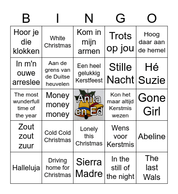 Anita en Ed Kerst Bingo Card