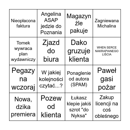 Cyrk - edycja wrzesień 2026 Bingo Card