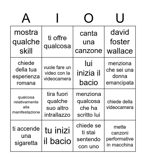 IL PIRATA ONE MAN SHOW Bingo Card