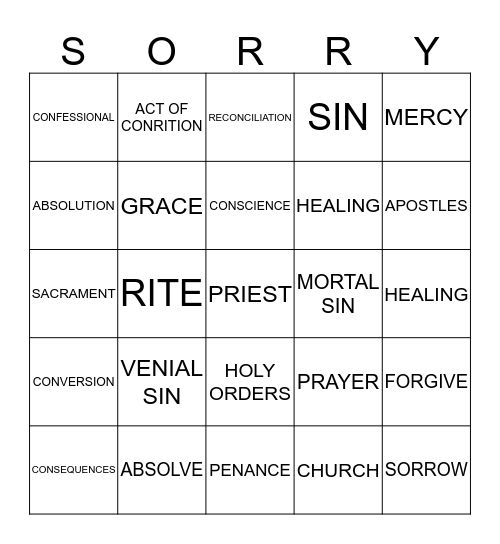 RECONCILIATION #8 Bingo Card