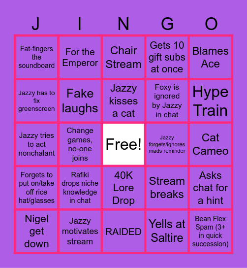 JAZZY BINGO Card