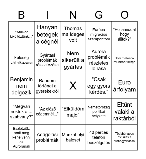 Attila Bingo Card