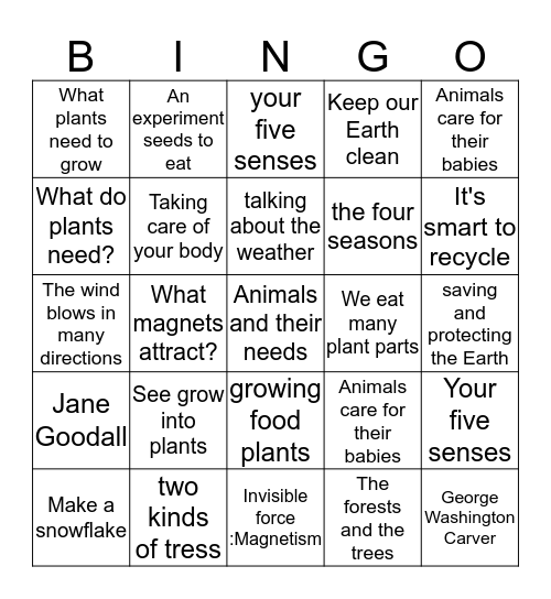 badda M Bingo Card