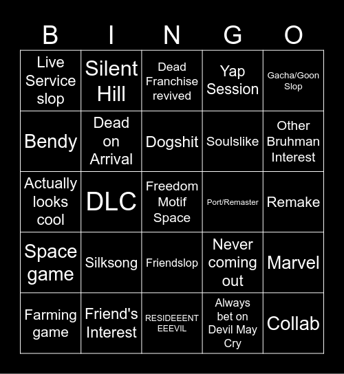 State of Play Sept. 2026 Bingo Card