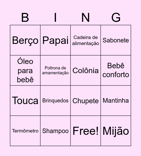 BINGO da Lizie Bingo Card