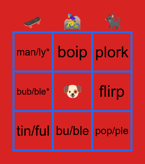 ryker’s bingo! Bingo Card