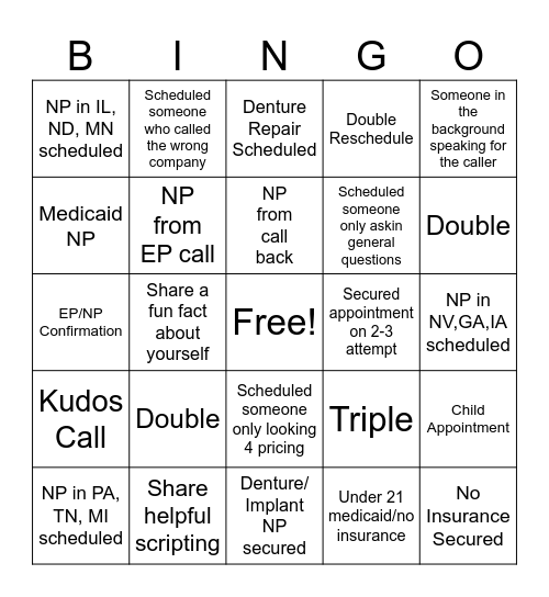 Taco Tuesday Bingo Card