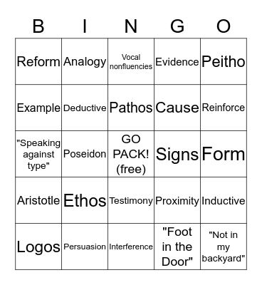 Chapter 9 Bingo Card
