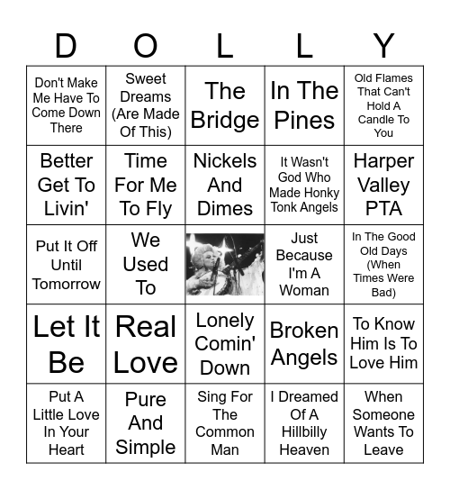 Dolly Bingo Card