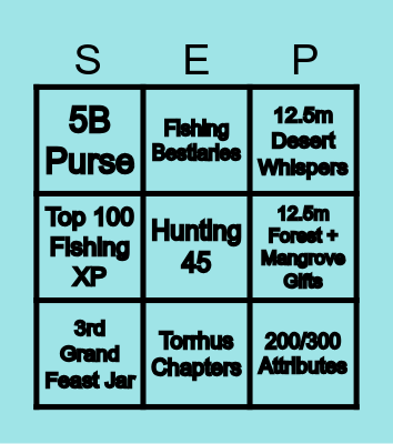 Dueling's September Bingo Card