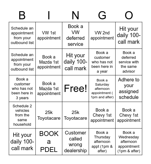 BDC BINGO Card
