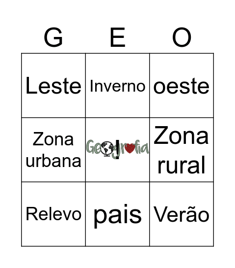 Bingo Geográfico Bingo Card