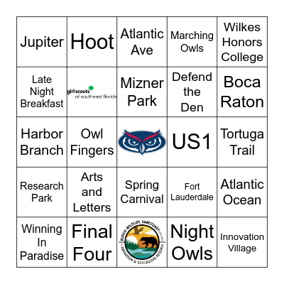 FAU Giving Day Bingo Card