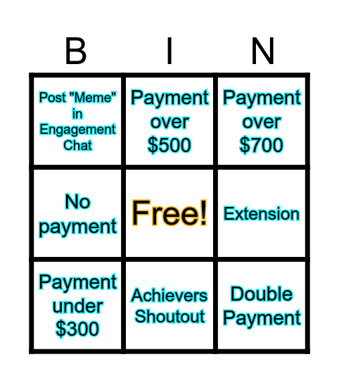 Tuesday Engagement Bingo Card