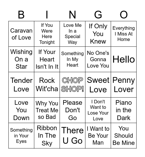 R4 Tender Love (anyway) Bingo Card