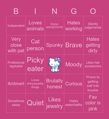 TAOHK&I Kinnies - Charmmykitty Bingo Card