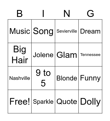 Dolly Bingo Card