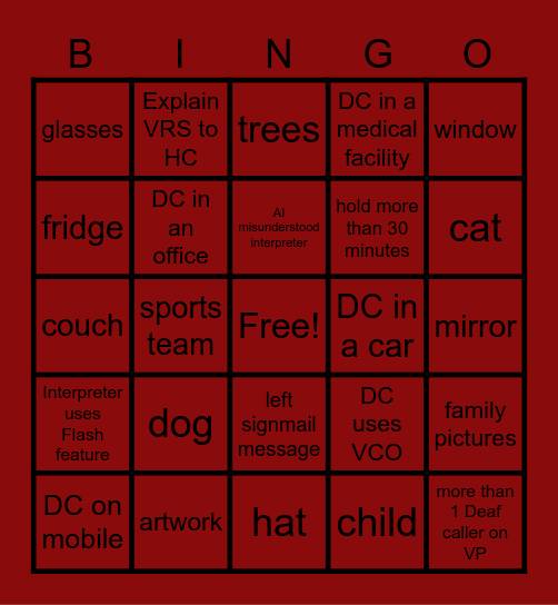 i spy Bingo Card
