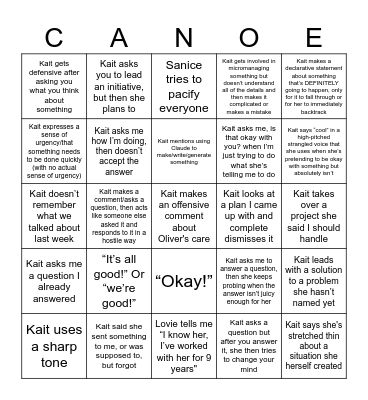Barely Hanging On (work edition) Bingo Card