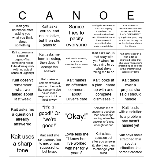 Barely Hanging On (work edition) Bingo Card