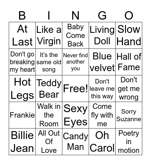 HITS 36 Bingo Card