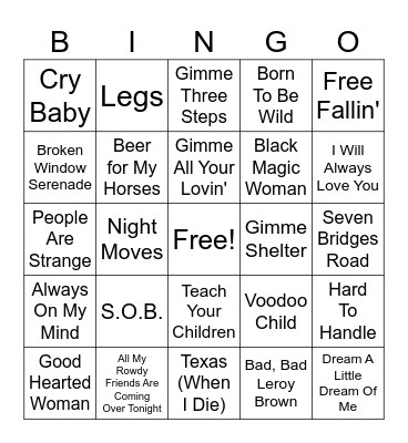 Peace, Love & Whiskey Bingo Card