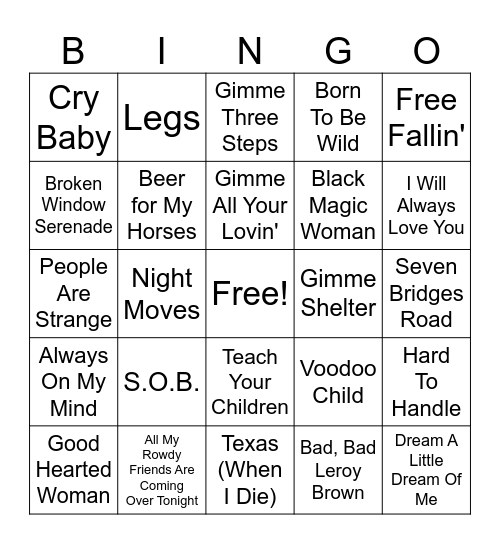 Peace, Love & Whiskey Bingo Card