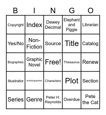Library Bingo Card