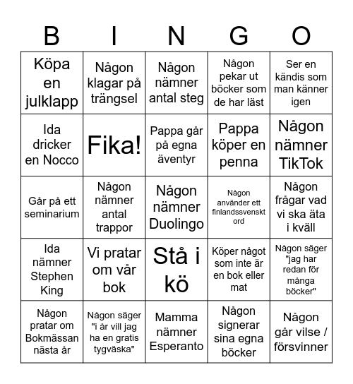 Bokmässa Bingo Card